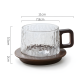 Glass Mug With Wooden Saucer - 250 ml